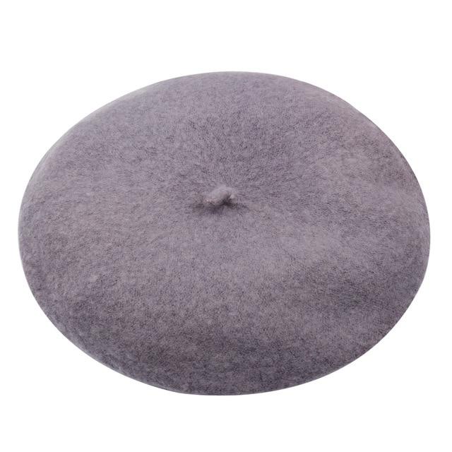 Wool French Lolita Beret For Women In 13 Colors-Hats-Arimonz-dark grey-Arimonz