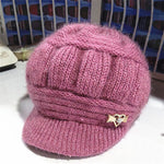 Wool Women's Fashion Hat Plush Knitted Wind Shield Ear Guard-Winter Hats-Arimonz-Arimonz