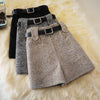 Woolen Shorts High Waist New Fashion Wide Leg Pants Trousers-Shorts-Arimonz-Arimonz