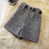 Woolen Shorts High Waist New Fashion Wide Leg Pants Trousers-Shorts-Arimonz-grey-S-Arimonz