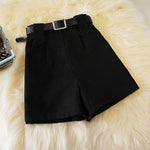 Woolen Shorts High Waist New Fashion Wide Leg Pants Trousers-Shorts-Arimonz-pure black-S-Arimonz
