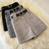 Woolen Shorts High Waist New Fashion Wide Leg Pants Trousers-Shorts-Arimonz-Arimonz