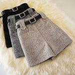 Woolen Shorts High Waist New Fashion Wide Leg Pants Trousers-Shorts-Arimonz-Arimonz