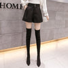 Woolen Shorts Women Solid Pattern High Waist Sequin Tweed Short Pants-Shorts-Arimonz-Arimonz
