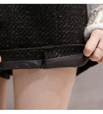 Woolen Shorts Women Solid Pattern High Waist Sequin Tweed Short Pants-Shorts-Arimonz-Arimonz