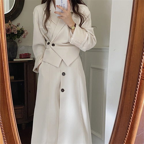 Work Wear Fashion Two Piece Sets Irregular Elegant Short Blazer Coats-Wear To Work Sets-Arimonz-Arimonz