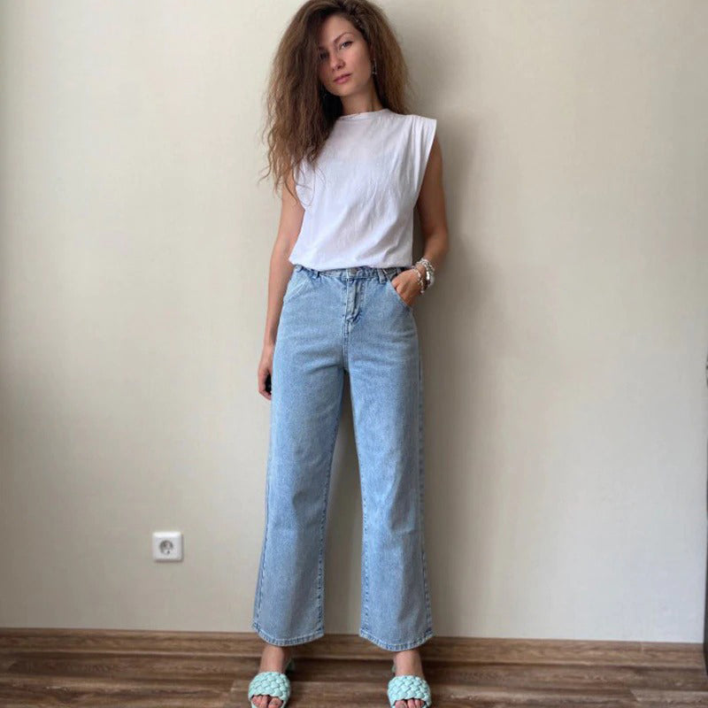 Y2k Baggy Wide Leg Jeans Woman Denim Pants Straight High Waist Trouser-Skinny Jeans-Arimonz-Arimonz