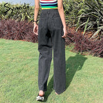 Y2k Baggy Wide Leg Jeans Woman Denim Pants Straight High Waist Trouser-Skinny Jeans-Arimonz-Arimonz