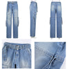 Y2K Jeans Retro Sashes Denim Pants Ruched Drawstring Cargo Pants-Straight Jeans-Arimonz-Arimonz