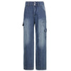 Y2k Jeans Wide Leg Pocket Patchwork Baggy Cargo Pants Oversize Denim-Straight Jeans-Arimonz-Blue-S-Arimonz