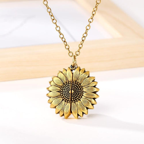You Are My Sunshine Sunflower Necklace For Women Chain Pendant Necklace-Necklaces-Arimonz-Arimonz