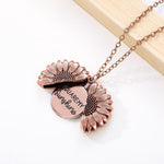 You Are My Sunshine Sunflower Necklace For Women Chain Pendant Necklace-Necklaces-Arimonz-Rose Gold Plated-Arimonz