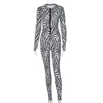 Zebra Print Mesh Zip Up Jumpsuit Women Outfits Stretchy Romper-Night Out Jumpsuits & Rompers-Arimonz-Arimonz