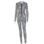 Zebra Print Mesh Zip Up Jumpsuit Women Outfits Stretchy Romper-Night Out Jumpsuits & Rompers-Arimonz-S-Arimonz