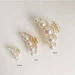 Zinc Alloy Big Pearls Hair Claw Clip For Women In Gold White-Hair Accessories-Arimonz-Arimonz