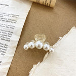 Zinc Alloy Big Pearls Hair Claw Clip For Women In Gold White-Hair Accessories-Arimonz-S-Arimonz