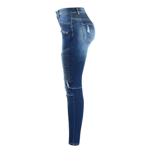 Zipper Mid High Waist Skinny Jean-Skinny Jeans-Arimonz-Arimonz