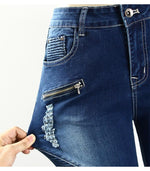 Zipper Mid High Waist Skinny Jean-Skinny Jeans-Arimonz-Arimonz