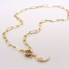 Zircon Moon Pendant Necklace Unique Design Chunky Chain Necklace-Necklaces-Arimonz-Arimonz
