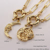 Zircon Moon Pendant Necklace Unique Design Chunky Chain Necklace-Necklaces-Arimonz-Arimonz