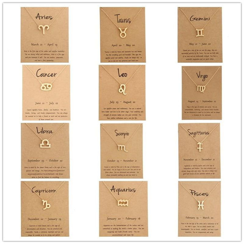 Zodiac Sign Necklace For Women Zodiac Pendant Fashion Jewelry-Necklaces-Arimonz-Arimonz