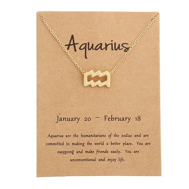 Zodiac Sign Necklace For Women Zodiac Pendant Fashion Jewelry-Necklaces-Arimonz-Aquarius-Arimonz