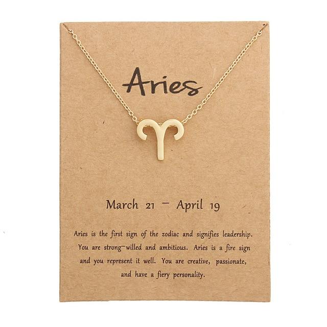 Zodiac Sign Necklace For Women Zodiac Pendant Fashion Jewelry-Necklaces-Arimonz-Aries-Arimonz