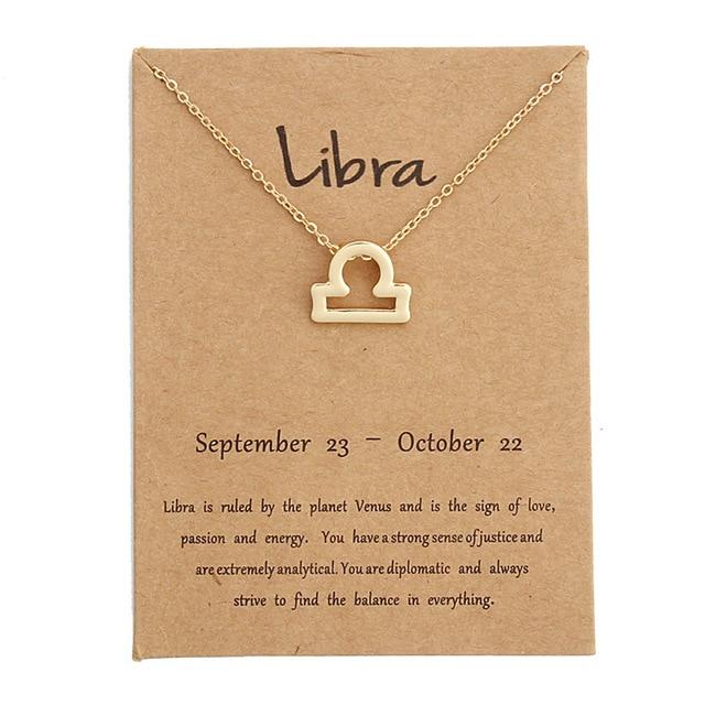 Zodiac Sign Necklace For Women Zodiac Pendant Fashion Jewelry-Necklaces-Arimonz-Libra-Arimonz