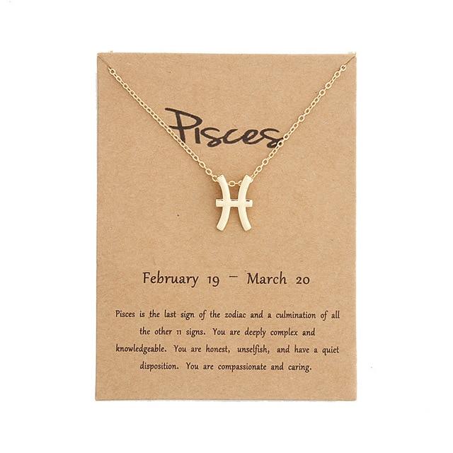 Zodiac Sign Necklace For Women Zodiac Pendant Fashion Jewelry-Necklaces-Arimonz-Pisces-Arimonz